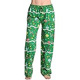 Sorlife Women Cute Christmas Graphic Pajama Pants Casual Elastic Waist Wide Leg Gingham Lounge Pants Xmas Comfy Sleepwear