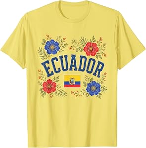 Ecuador Floral Vintage Country Pride T-Shirt