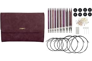 Knit Picks Options Wood Interchangeable Knitting Needle Set with Case and Stitch Markers (Royal Purple)