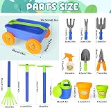 deAO Pull Along Kids Wagon Wheelbarrow Garden Play Set with 10 Accessories view 6