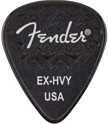 Médiators Fender F-Grip 351 - Pack De 3 | Celluloïd 3 Couches 1.5 Mm | Noir | Logo F Anti-Glisse