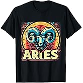 Aries Zodiac Sign Astrology Born In March April Birthday T-Shirt