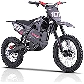 KOOZ HP115E Electric Dirt Bike Ebike for Kids and Teens, 40 MPH 60V 2000W (Max 3000W) Offroad Motorcycle with 14"/12" Tires,