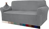 Granbest High Stretch 3 Seater Sofa Cover Light Gray Non Slip Jacquard Spandex