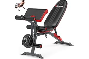 TYRSEN Adjustable Weight Bench with Leg Extension and Preacher Pad, 800lbs Workout Bench for Home Gym, Flat Incline Decline Bench Press Leg Curl for Home Workout Weight Training