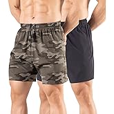 Gaglg Men's 5" Running Shorts 2 Pack Quick Dry Athletic Workout Gym Shorts with Zipper Pockets