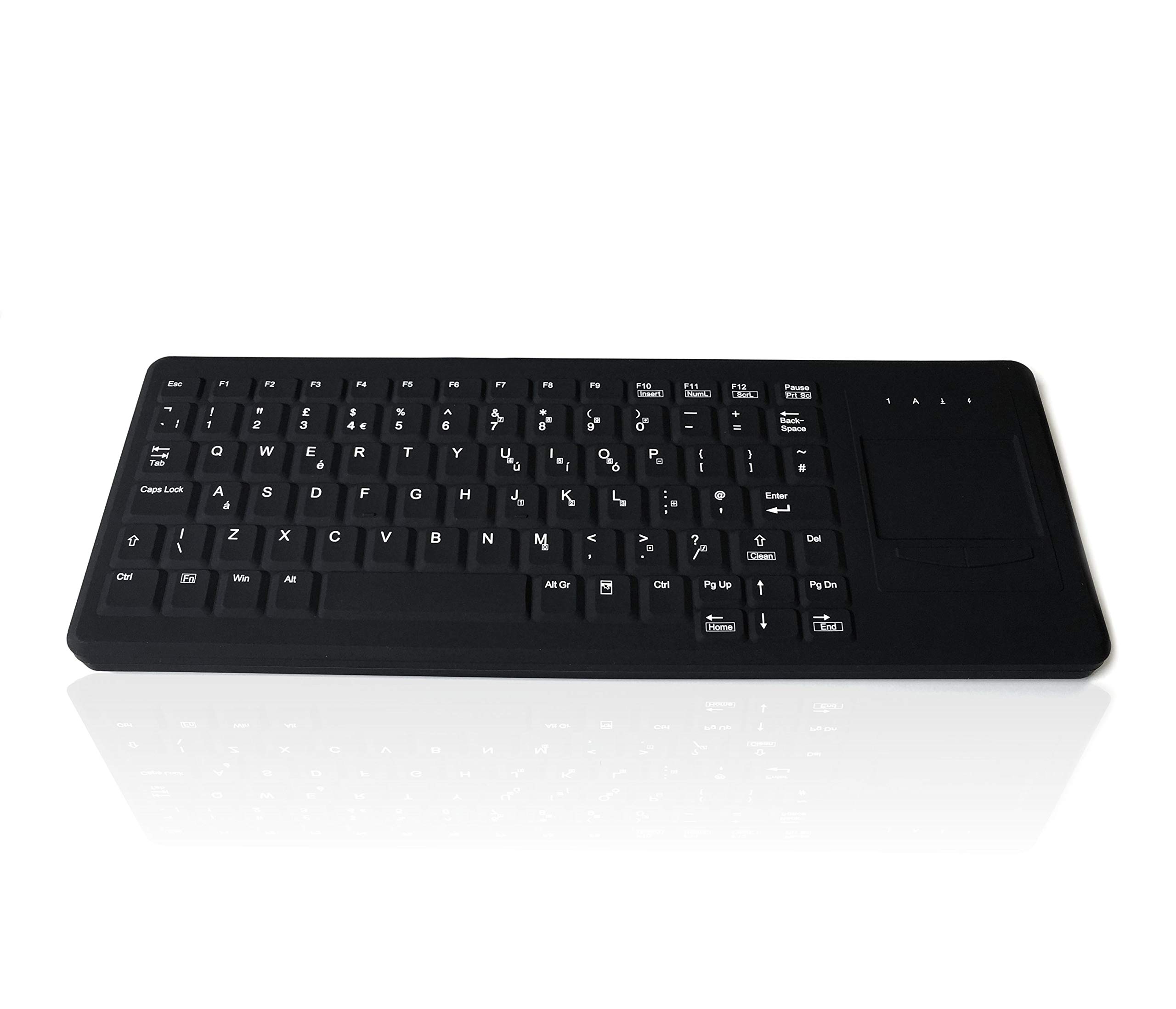Accuratus AC82B - USB IP68 Fully Sealed Washable Mini Scissor Key Keyboard with Touchpad