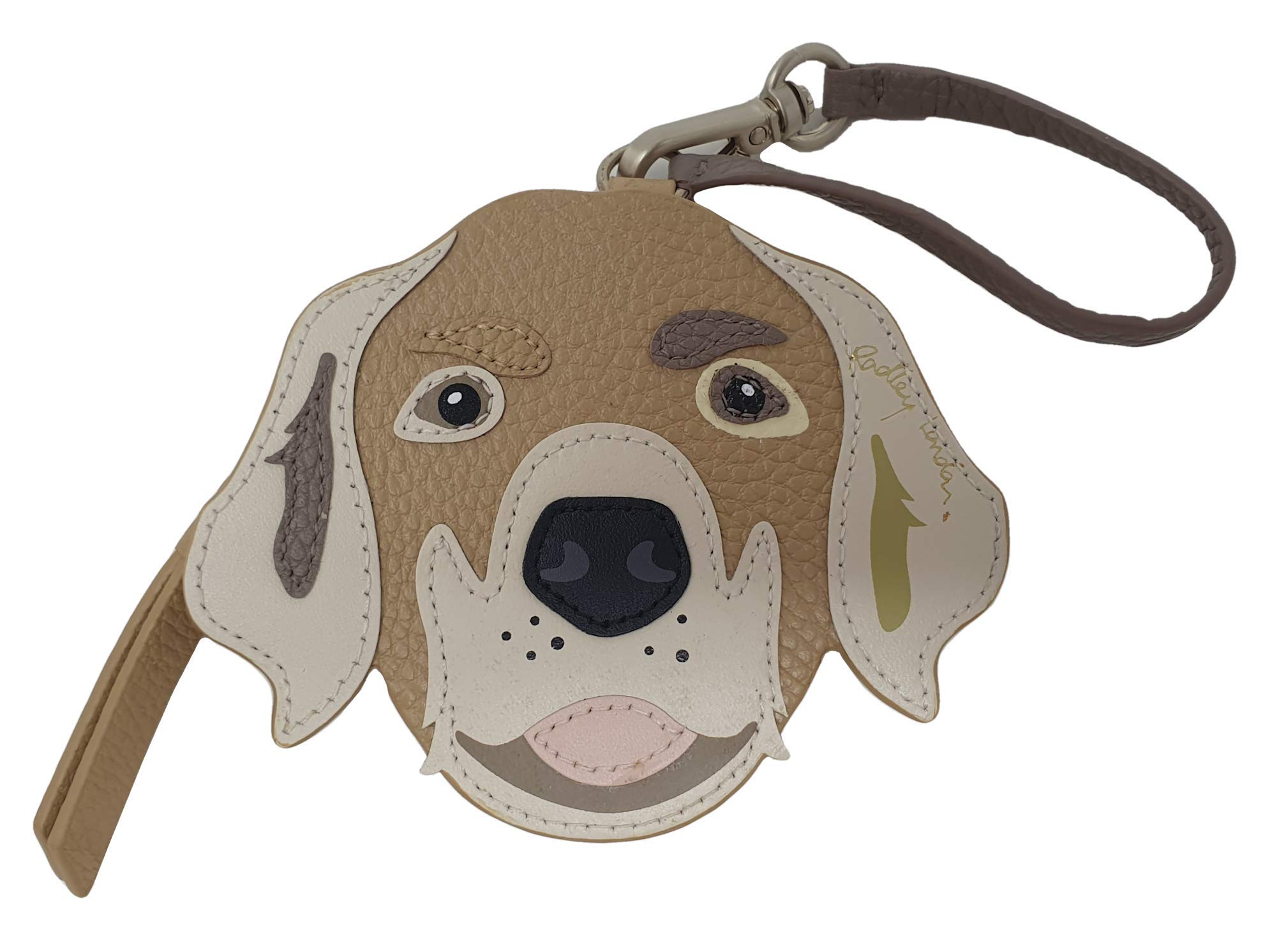 Radley Retriever Radley and Friends Bag Charm Coin Purse Key Ring in Dark Natural Leather