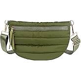 Quilted Crossbody Bags for Women Puffer Fanny Pack Sling Bag Puffy Chest Belt Bum Waist Bag Crossbody Purse Bags Quilted Shoulder Bag for Women Gift