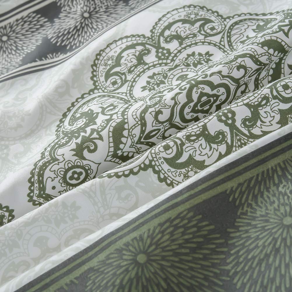 MH MYLUNE HOME Duvet Cover 3 Pieces Set- Ultra Soft Double Brushed Printed Microfiber Comforter Cover with 2 Pillow Case