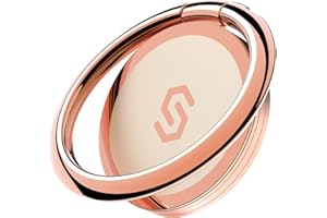 Syncwire Cell Phone Ring Holder Stand, 360 Degree Rotation Finger Ring Kickstand with Polished Metal Phone Grip for Magnetic Car Mount Compatible with iPhone, Samsung, LG, Pixel - Rose Gold