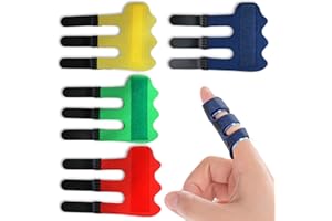RonJea 4 Pcs Upgraded Trigger Finger Splint: Trigger Finger Brace Support with 3 Adjustable Fixing Belt, Finger Straightener for Middle/Ring/Index/Pinky/Thumb, Fits for Broken/Straightening/Arthritis