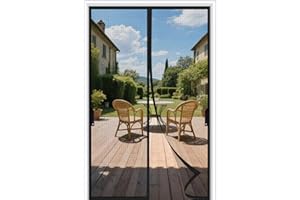 FEGO Magnetic Screen Door Fits Door Size 32"x80", Door Screen Itself Size 34"x81" Enjoy Breeze, Reinforced Fiberglass Mesh An