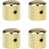 XIYANGJUAN 4Pcs Metal Guitar Knobs Gold Volume Tone Control Dome Knob with Allen Keys Screws for Fender Telecaster Gibson Les Paul Electric Guitar Bass Accessories (Gold)