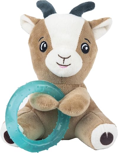 Webbox Gerald the Goat Plush Squeaky Dog Toy with Teething Ring
