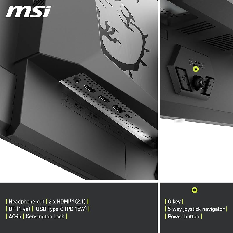 mag 272QP QD-OLED X50 de 27 Pulgadas Monitor Gaming WQHD, Panel OLED Quantum Dot 2560 x 1440, 500 Hz, 0,03 ms, DisplayHDR True Black 500, AMD FreeSync Pro, HDMI 2.1, DP 1.4a, Negro