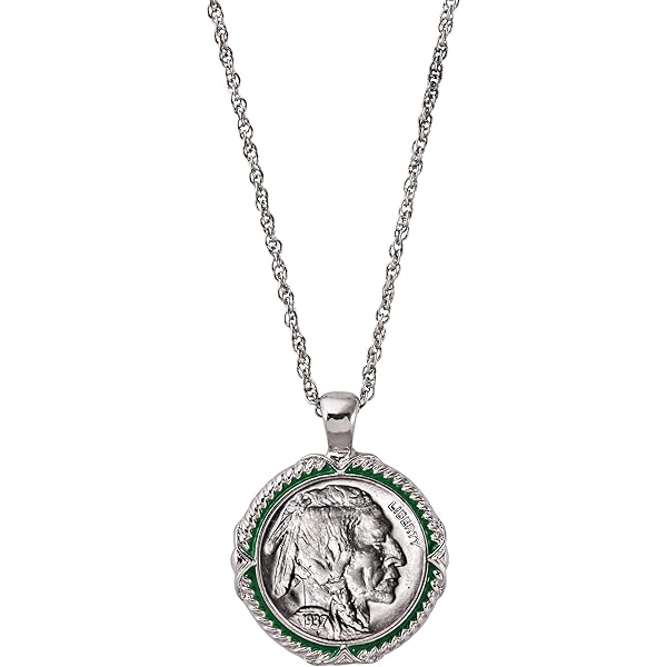 Amazon.com: Silver Coin Necklace. Antique Japanese Silver