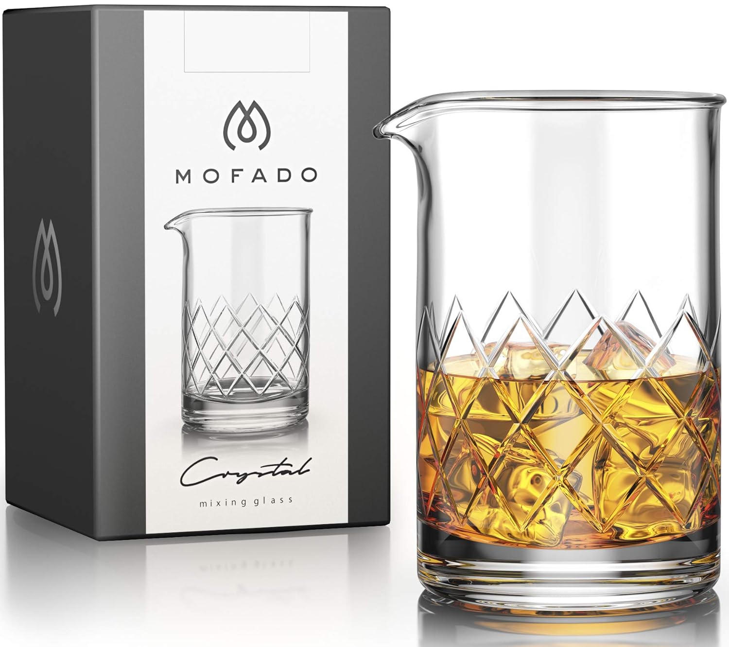 Premium Cocktail Mixing Glass Seamless LeadFree Crystal Thick