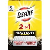 Easy Off&reg; Heavy Duty Degreaser Cleaner, 2-in-1 Cleaning Pads, 5ct | Easy Off Eraser for kitchen deep-cleaning, the ultra thick scrub pad cuts through tough grease &amp; grime;5multi-use pads