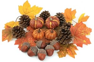 Ghrdopy 20 PCS Kit Artificial Pumpkins Decorations, Fall Decorations for Home, Fake Pumpkins for Decorating Thanksgiving Seasonal Holiday Table Decor