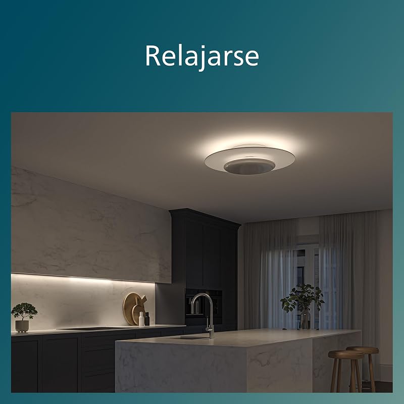 Plafón LED de Techo Garnet, 30W, 3100 Lúmens, Luz Blanca Cálida 2700k con tecnología SceneSwitch, Negro