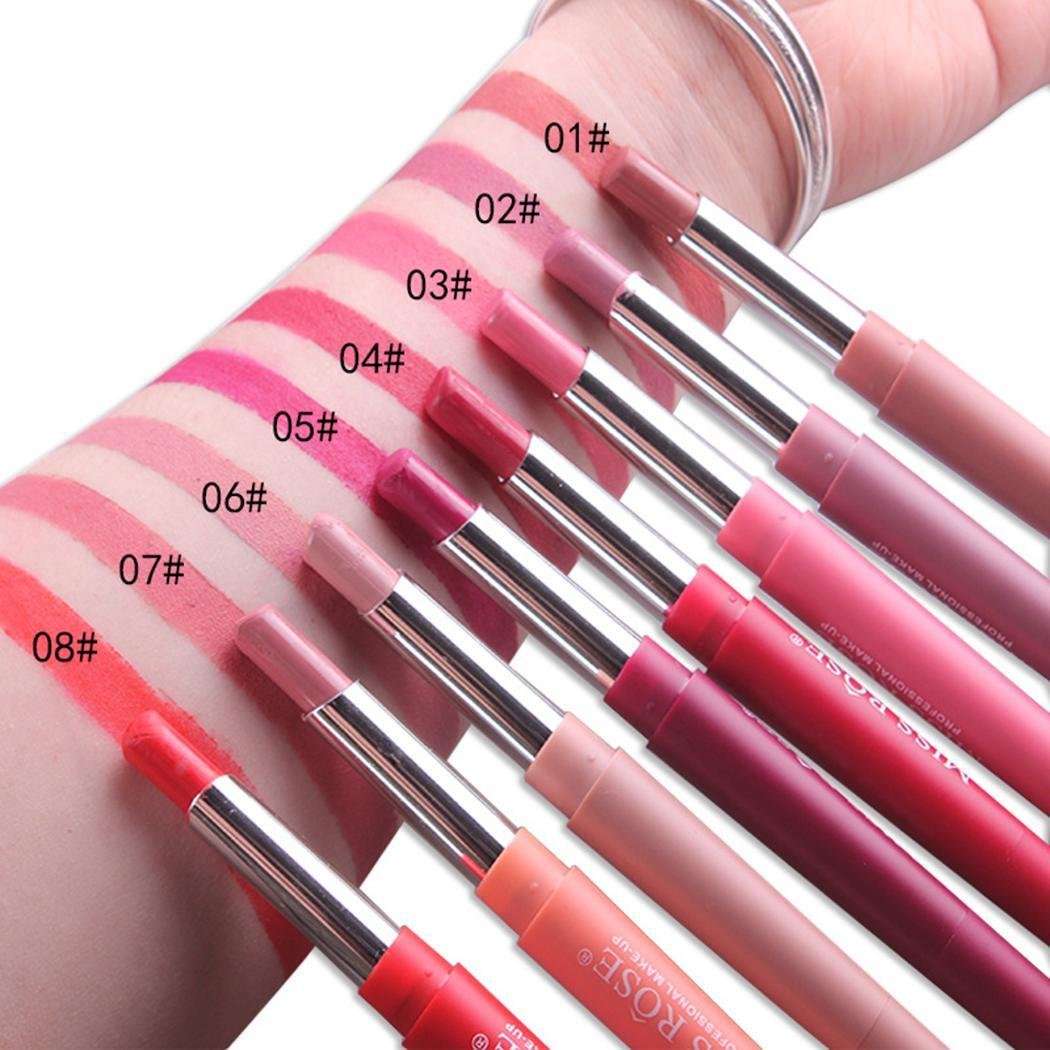 Olseti Corgy Long Lasting Waterproof Double Head Lipstick Stick and Lip Liner Makeup Tools Lipstick