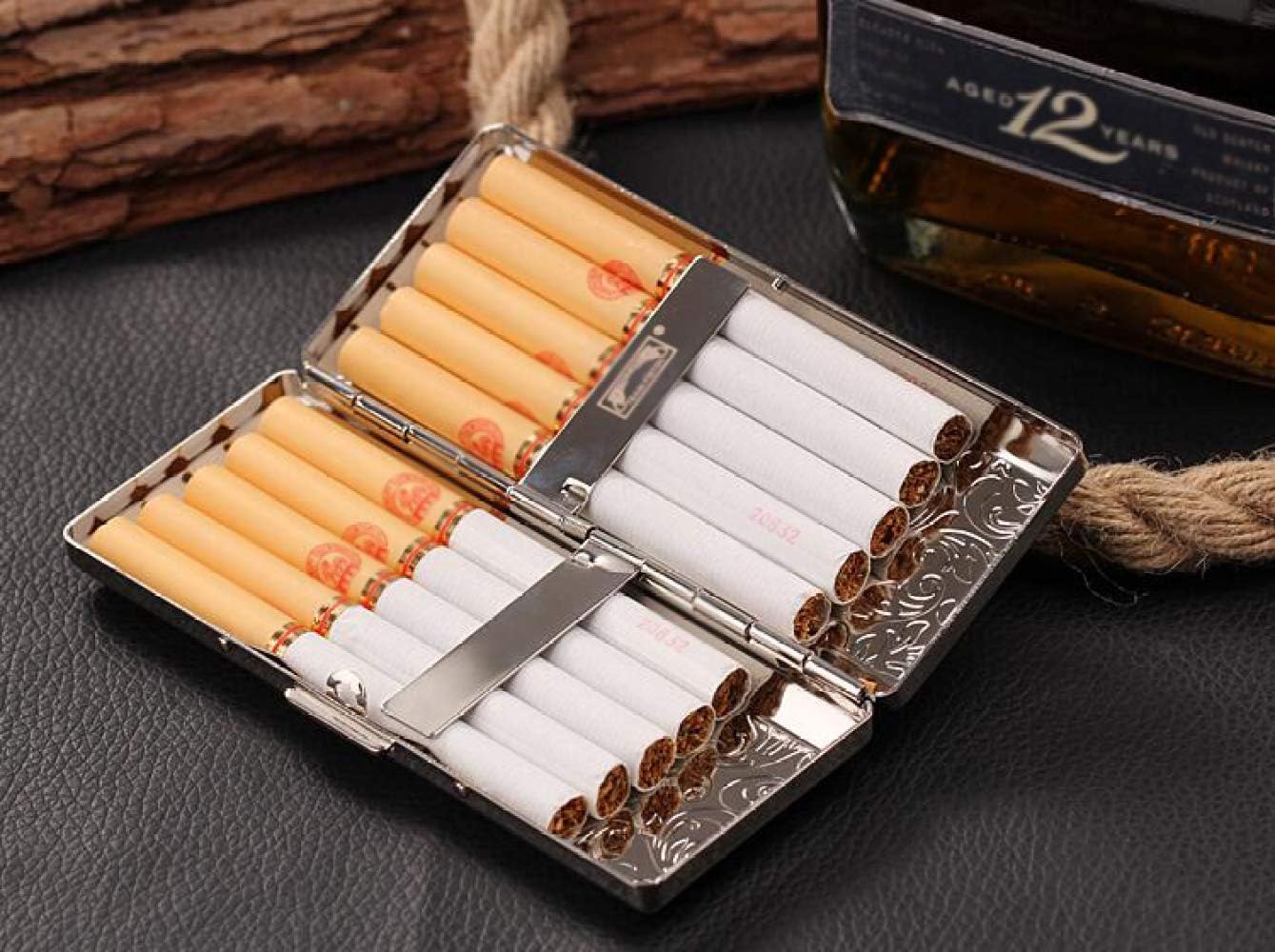 Caso Cigarrillo, portátil for Hombres y Mujeres, Ultra ...