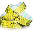 Jadive 500 Pieces Paper Wristbands VIP Plastic Waterproof Party Identification Wristbands Party Bracelets for Events Amusement Parks, Club, Concerts, Fairs, Festivals and Events(Neon Gold)
