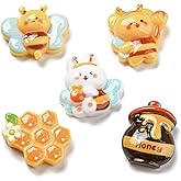 Gythara 100 pcs Mixed Styles Bee Theme Resin Cabochons Cartoon Insect Honeycomb Animal Flatback Charms for DIY Jewelry Scrapbooking Embellishment Craft Phone Bag Shoes Decor