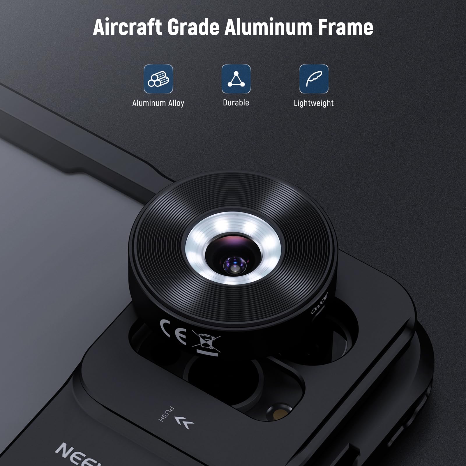 NEEWER 18mm HD 100° Wide Angle Lens for 17mm Thread Lens Backplane, 0.5X Magnification Compatible with SmallRig NEEWER iPhone Samsung Phone Cage with 17mm Lens Adapter, Compatible with Sandmarc, LS-42