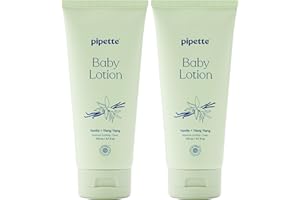 Pipette Baby Lotion, Vanilla + Ylang Ylang Scent, 5.7 fl oz (Pack of 2), Baby Lotion for Newborn, Sensitive Skin, and Kids, Non-Toxic and Hypoallergenic, Made with Ceramides