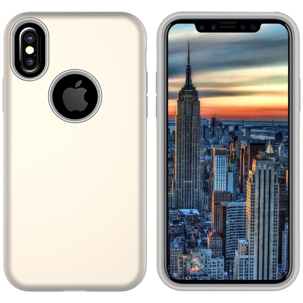 iPhone X Case, MagicSky Slim Corner Protection Shock Absorption Hybrid Dual Layer Armor Defender Protective Case Cover for Apple iPhoneX - Gold