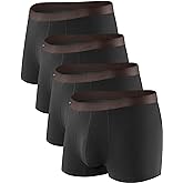 DAVID ARCHY Mens Trunks Underwear Soft Breathable Rayon Made from Bamboo Trunk No Fly Pouch