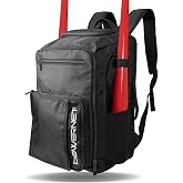 PowerNet Coach's Baseball Backpack, Softball &amp; Baseball Bag for Coaching Gear with Laptop Sleeve and Zippered Pockets, Coach Bat Bag with Chain-Link Fence Hook and Luggage Strap