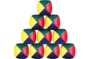 10 Pcs Juggling Balls Set, Leather Game Toy Balls, Soft Round Juggle Balls, Durable and Colorful for Boys Girls