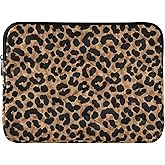 Laptop Sleeve Bag Case for Women Men Leopard Brown 14 inch Protective Notebook Cover Computer Case for College Work Travel