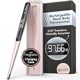 iProven Rechargeable Basal Body Thermometer, 0.01° Precision, Quick 70-Sec Readings with Silent Buzz, Backlit Display, Last Memory Recall, Accurate BBT Thermometer for Natural Ovulation Tracking