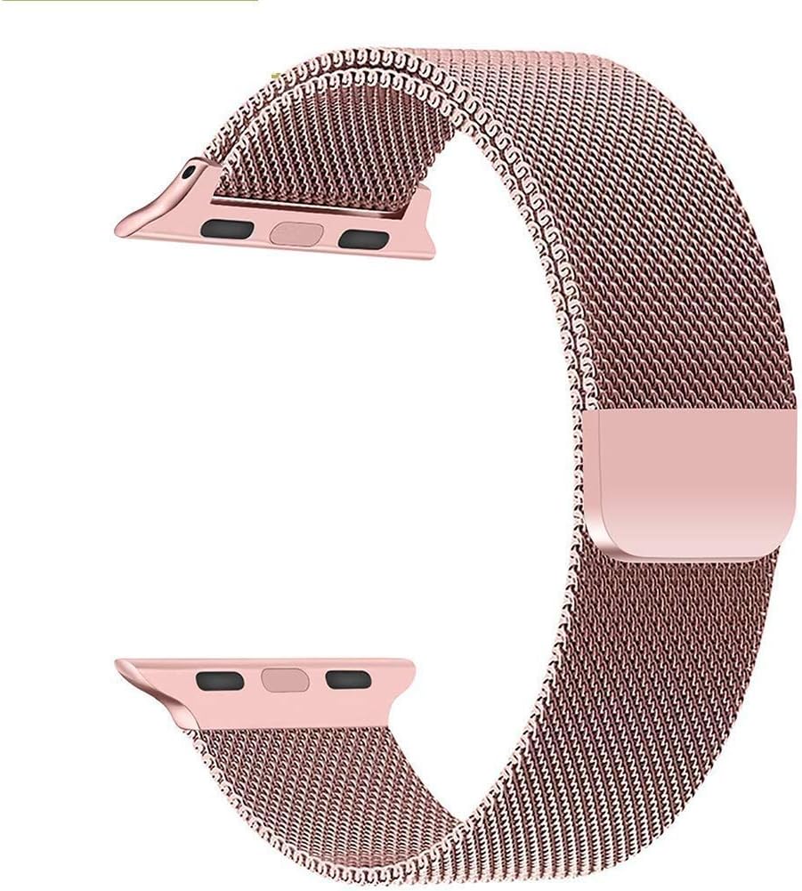 Shopkart Stainless Steel Smart Watch Strap for Series 1,2,3 with Unique Magnet Lock Compatible with iWatch 38mm (Rosegold)