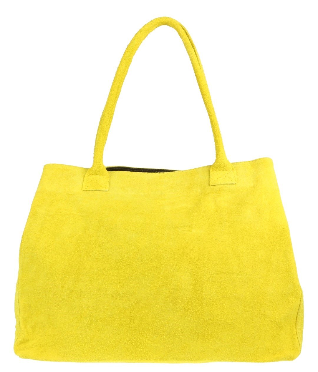 Girly Handbags Womens Expandable Italian Suede Leather Shoulder Bag (Yellow)