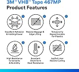 3M 467MP Adhesive Transfer Tape 12 Inch 12 Rolls Clear Long Term Bonding view 2