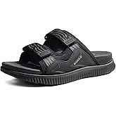 KuaiLu Mens Orthotic Sandals Athletic Thick Cushion Recovery Sport Slides Adjustable Strap Open Toe Walking Sandles With Comfortable Plantar Fasciitis Arch Support
