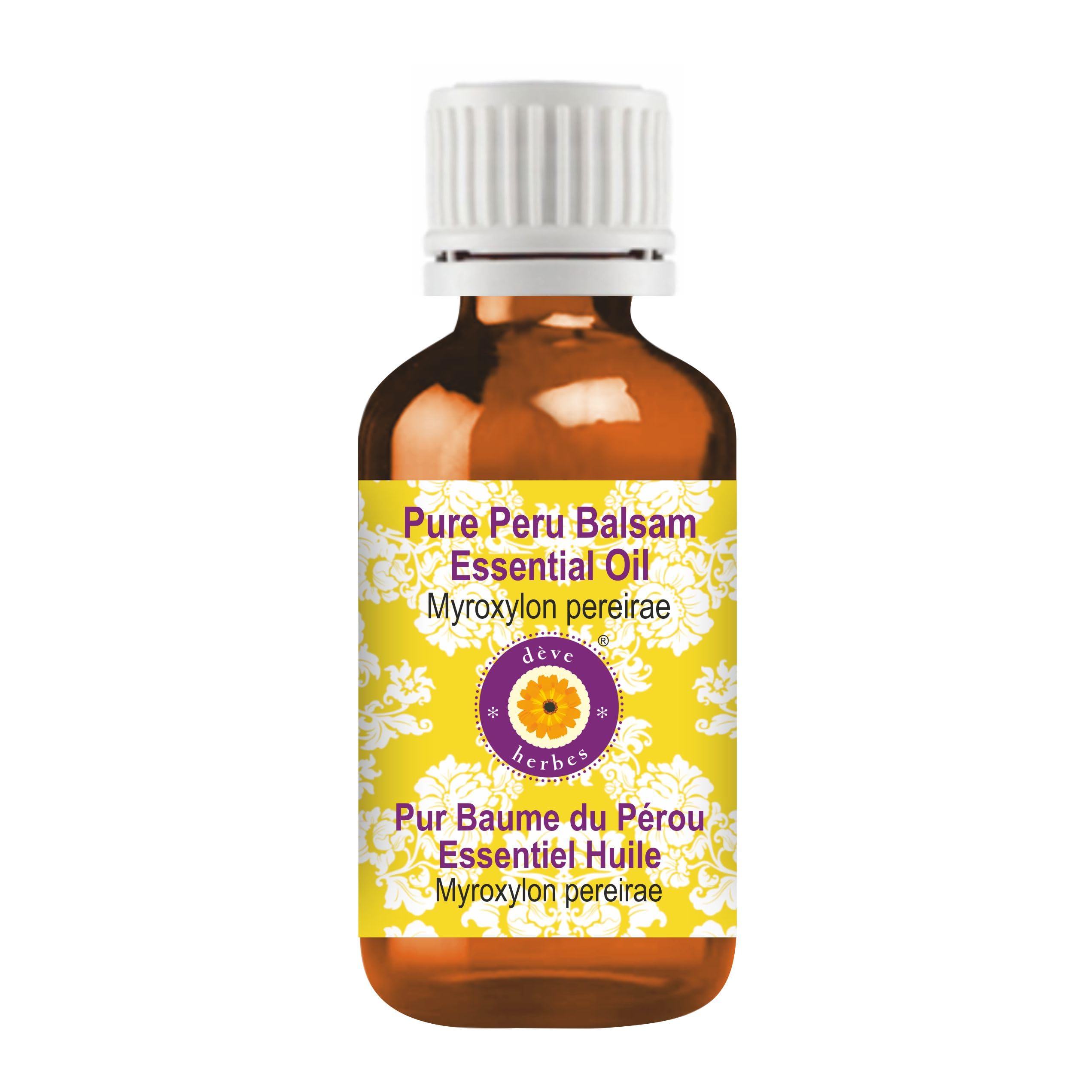 Deve Herbes Pure Peru Balsam Essential Oil (Myroxylon pereirae) Non-Sticky | Non-Greasy | Warm Sweet Aroma | for Aromatherapy, Massage & DIY Use | Steam Distilled 30ml