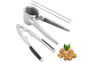 Nutcracker, Metal Nutcracker Multifunction, 4 Pcs Nutcracker Kitchen Tool, Nut Crackers Heavy Duty with Non-Slip Handle, for 