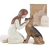Storieme German Shepherd Gifts for Women: Dog Memorial Gift Pet Loss Sympathy Bereavement Remembrance Gift Angel of Friendship Black Dogs Figurines for Dog Lovers (7.2" x 5.7")