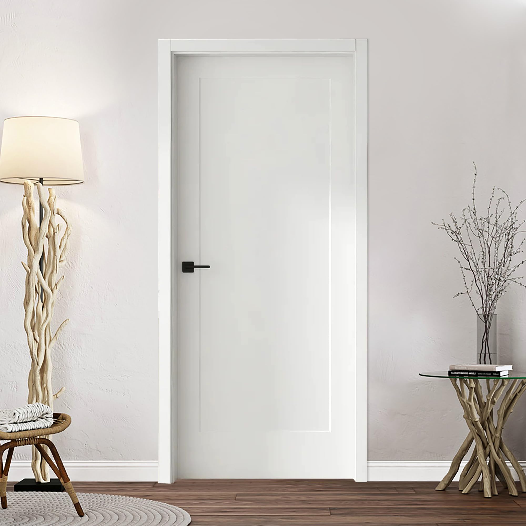 Photo 1 of **FACTORY SEALED** JUBEST 30"x80" 1-Panel Shaker Style White Primed Hollow Core Interior Molded Door Slab, Pre-Assembled Interior Door for Pantry, Laundry, Closet as Prehung, Bypass, Pocket Door, NOT Included Hardware