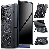 LEIAU Magnetic for Galaxy Z-Fold-7 Case: Heavy Duty Armor Case[Compatible with MagSafe][Privacy Screen Protector][Hinge Protection][Dual Kickstand] Shockproof TPU+PC Cover for Samsung zfold 7 5G 2025