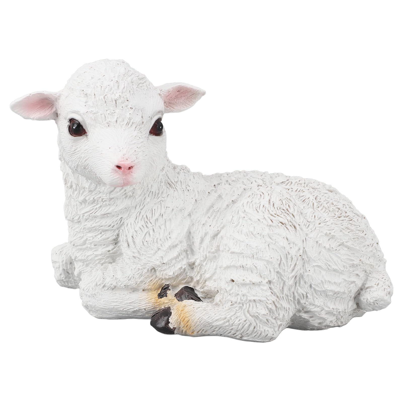 Delaman Sheep Statue Resin Lamb Figurine Farm Animal Sculpture Sheep Garden Ornament for Indoor Outdoor Lawn Yard Home Decoration (Lying), Delamanudz50am7sg-11