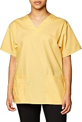 WonderWink 6016XYLW2XL Origins Women's Bravo Fit V-Neck Top Yellow 2X Large view 4
