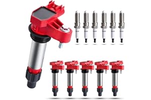 PILIDA Ignition Coil Pack Compatible with Chevrolet Camaro Equinox Impala Malibu Traverse Buick Cadillac GMC 3.0L 3.6L Replacement For Ignition Coils UF569 41-109 Iridium Spark Plug Set of 6