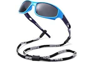 Pro Acme Kids Sunglasses for Boys Girls, Polarized Sports Youth Sunglasses with Strap for Kids Ages 3-12